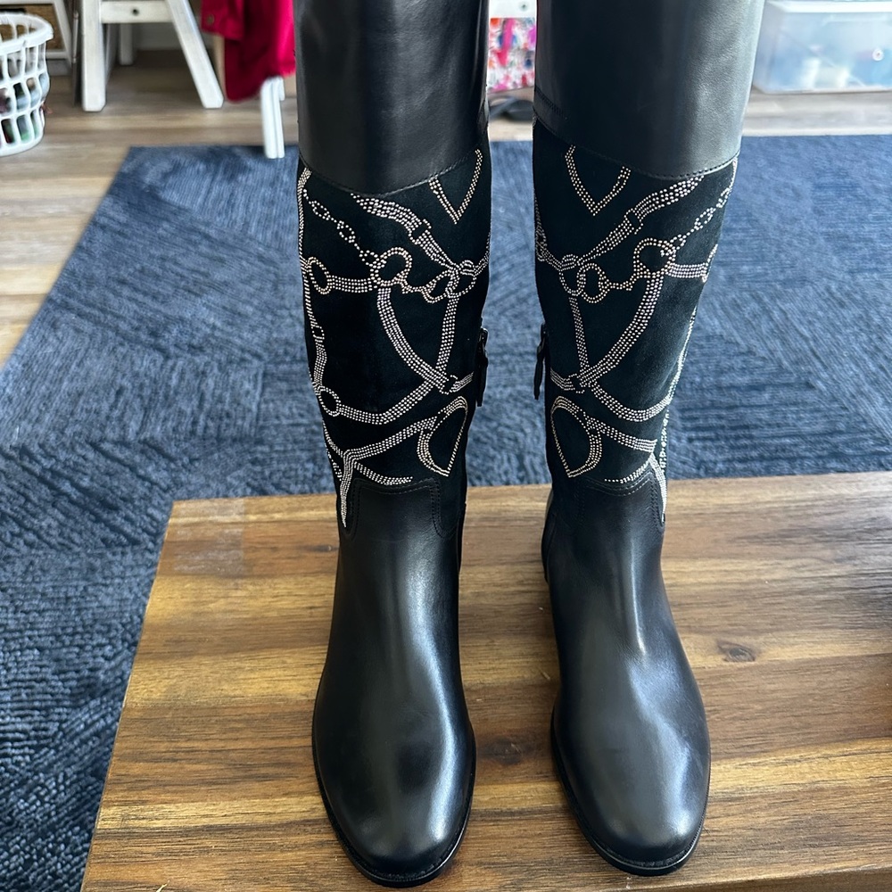 Lauren by Ralph Lauren Justine Chain Boot Sz 8 Brand New Retail $298 Gorgeous